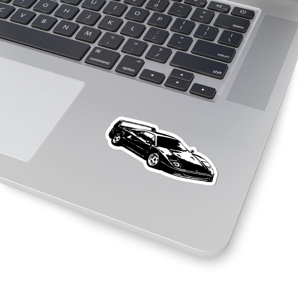 Retro Ferrari kiss cut sticker