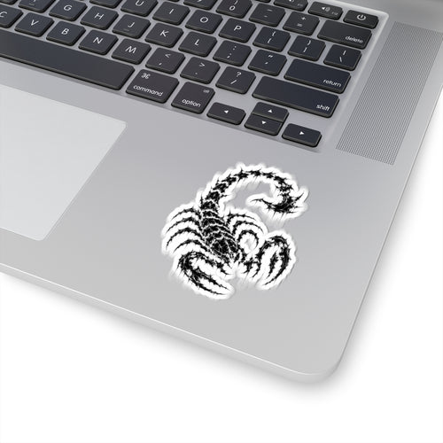 Scorpion Kiss-Cut Sticker — Grunge Black Tribal Laptop Decal