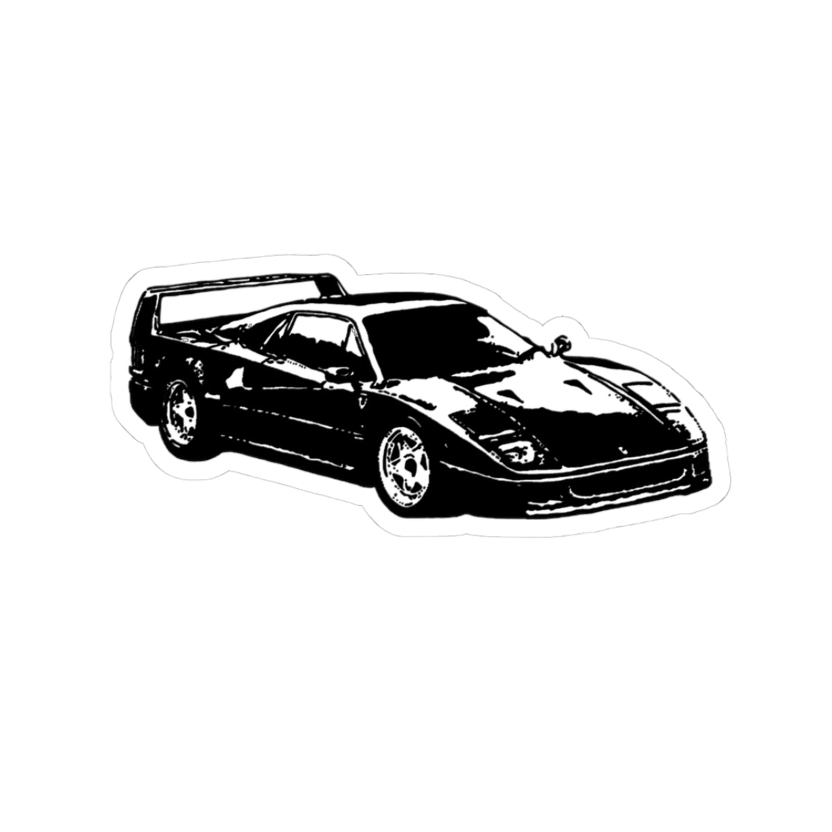 Retro Ferrari kiss cut sticker