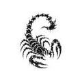 Scorpion Kiss-Cut Sticker — Grunge Black Tribal Laptop Decal